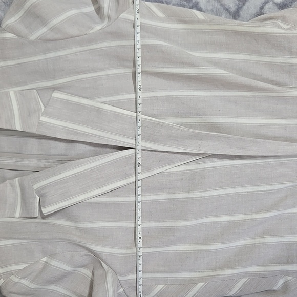 Calvin Klein Women's Light Striped Linen Blazer Size 2 beige and white - Picture 9 of 10